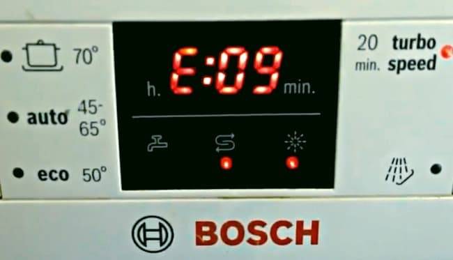 Ошибка e15 в посудомоечной машине bosch: как исправить, когда нарисованный кран и на машине siemens