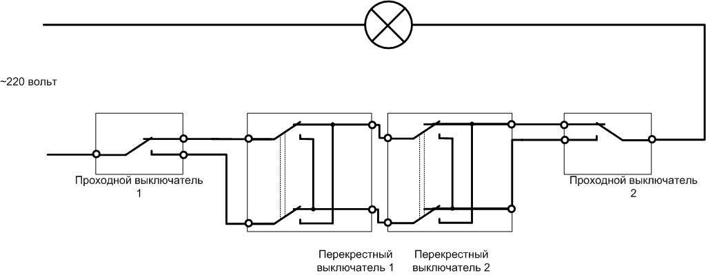 Принцип работы проходного выключателя