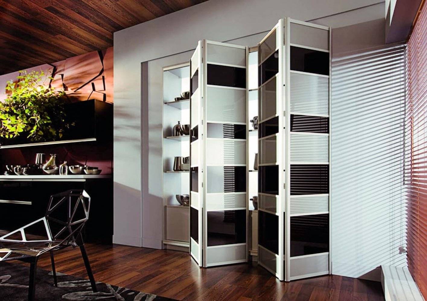 Шкаф-гармошка со складными дверями для спальни и других помещений