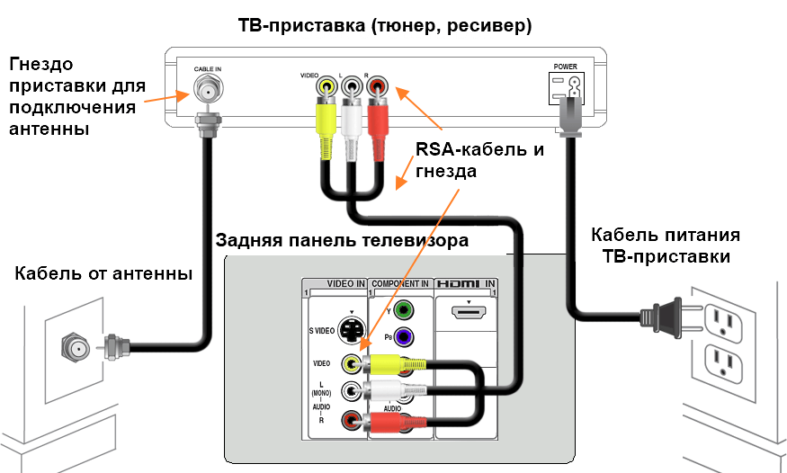 Черно белое изображение при подключении тюльпанов