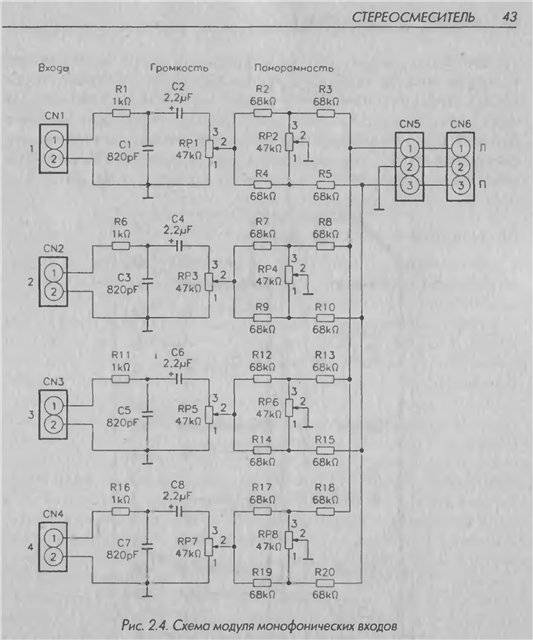 Принципиальная схема пульт микшерный пульт