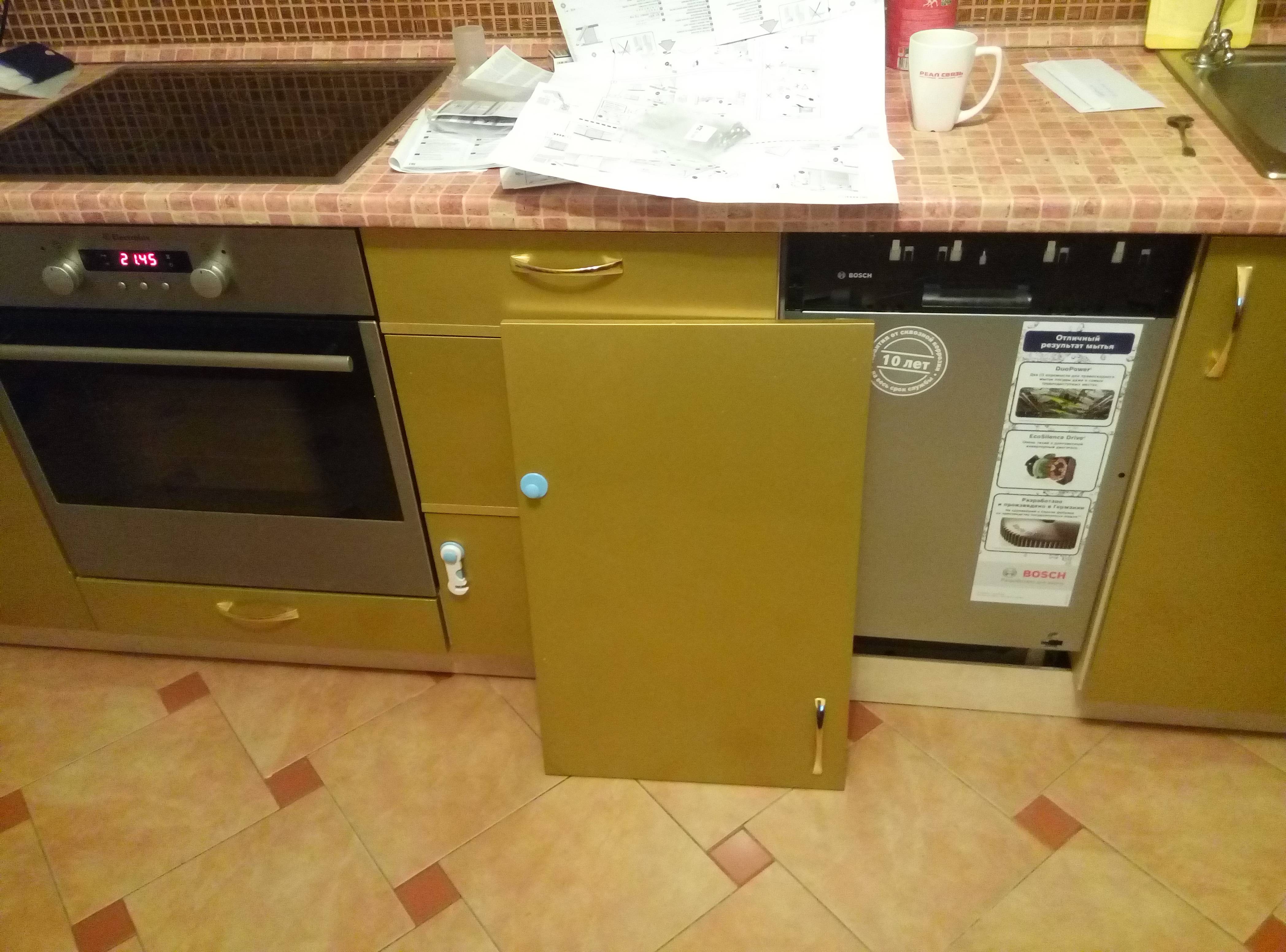 Как установить встраиваемую посудомоечную машину в готовую кухню