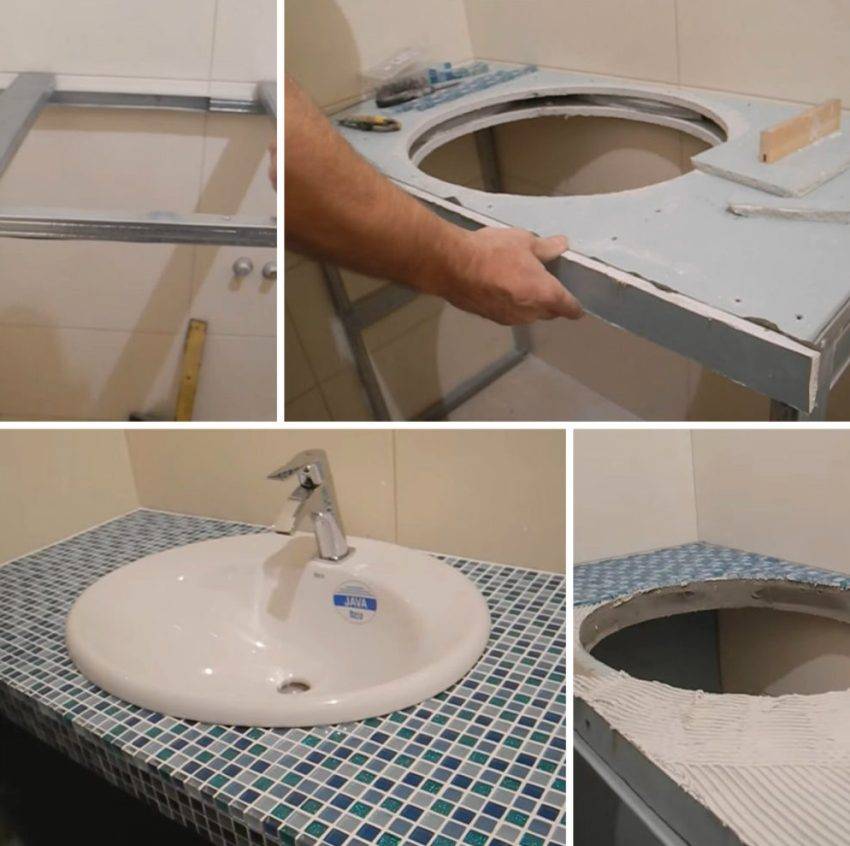 Столешница в ванную под раковину - стильные и красивые варианты применения столешниц в ванной комнаты (85 фото)