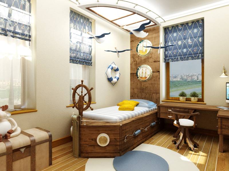 Как разработать дизайн комнаты для мальчика в морском стиле?