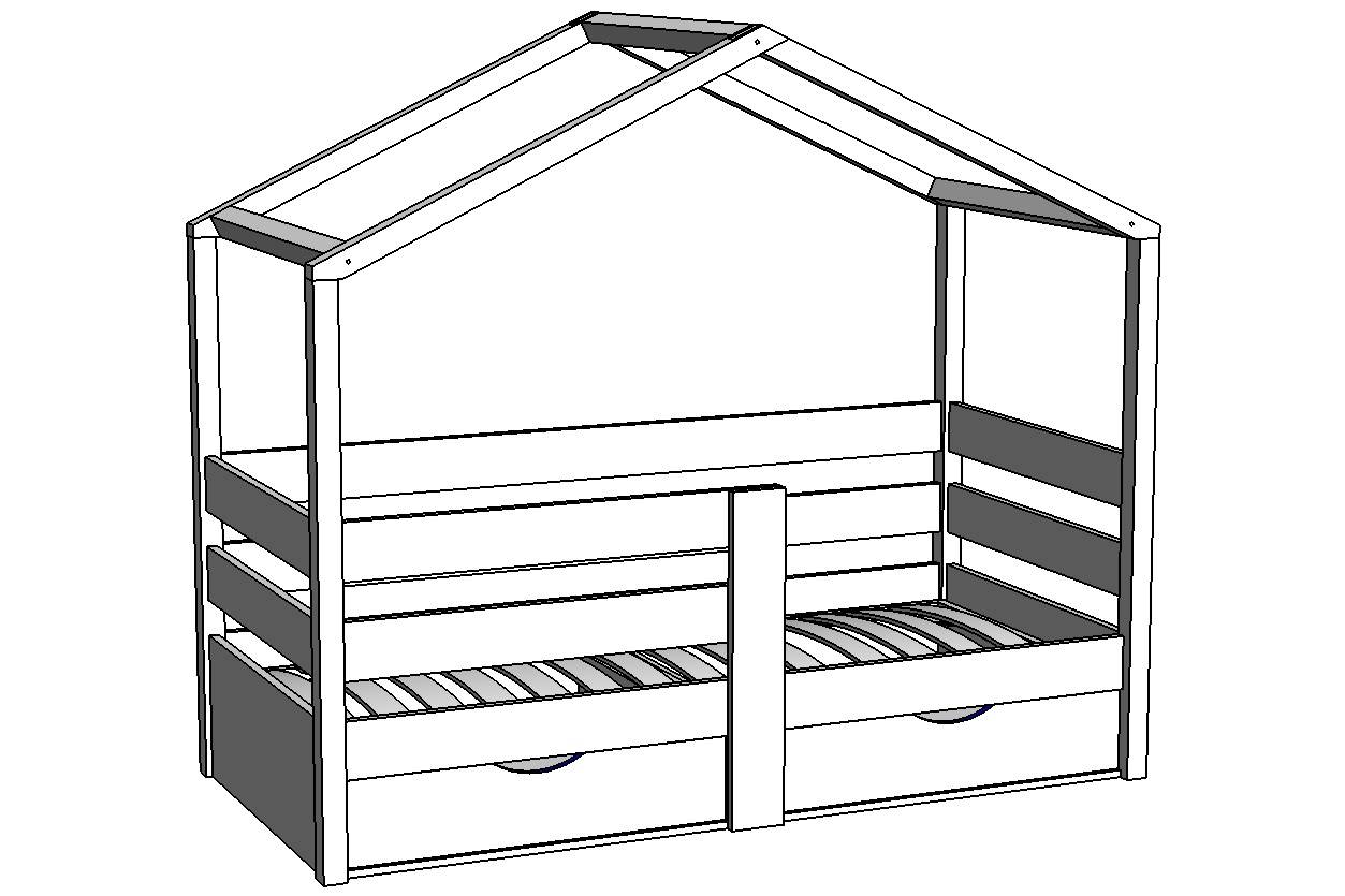Кровать домик схема