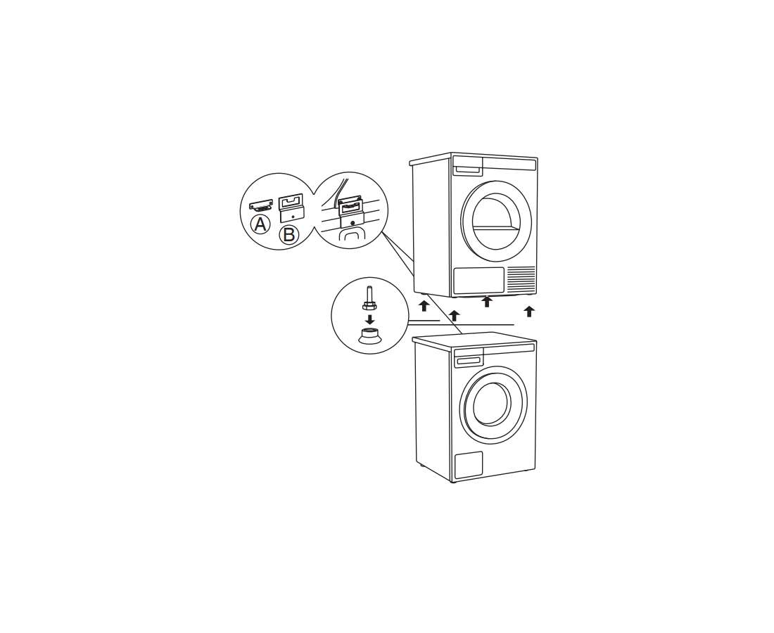 Шкаф для стиральной и сушильной машины чертеж