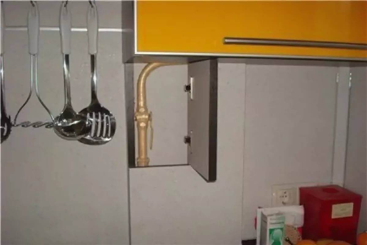 Как спрятать газовую трубу на кухне: идеи, советы, фото