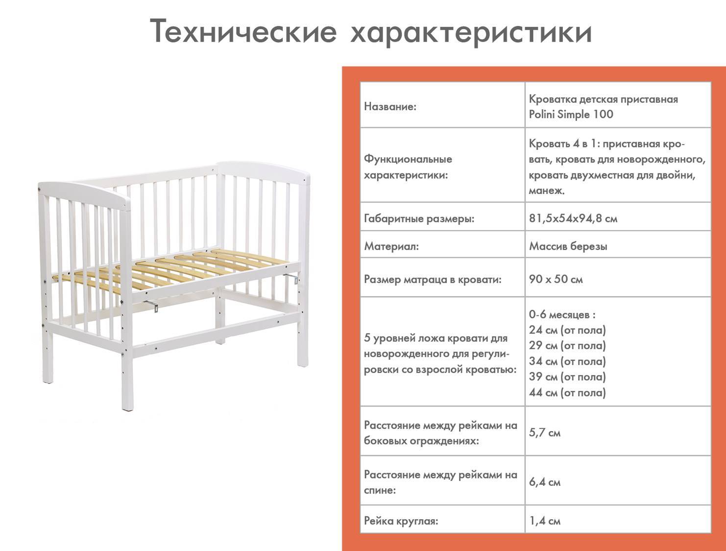 Стандартные размеры детской кроватки для новорожденных (общепринятые стандарты)