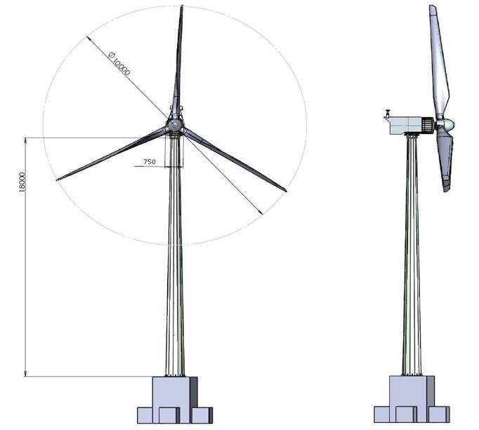 Чертеж вертикальной ветротурбины