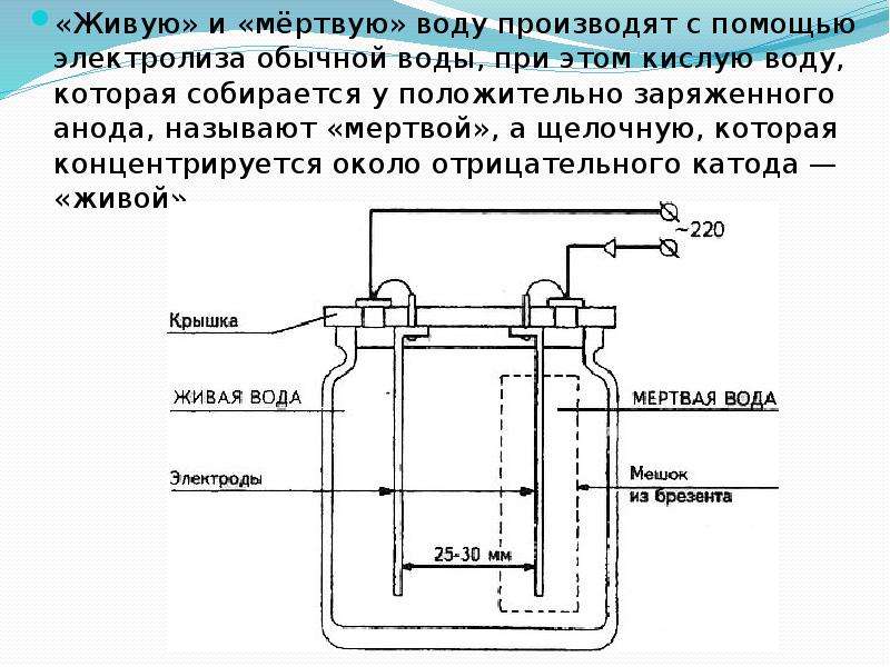 Схема активатора живой и мертвой воды