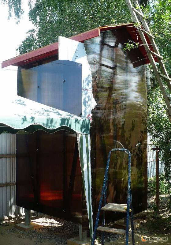 Строим на даче летний душ из сотового поликарбоната — пошаговая инструкция