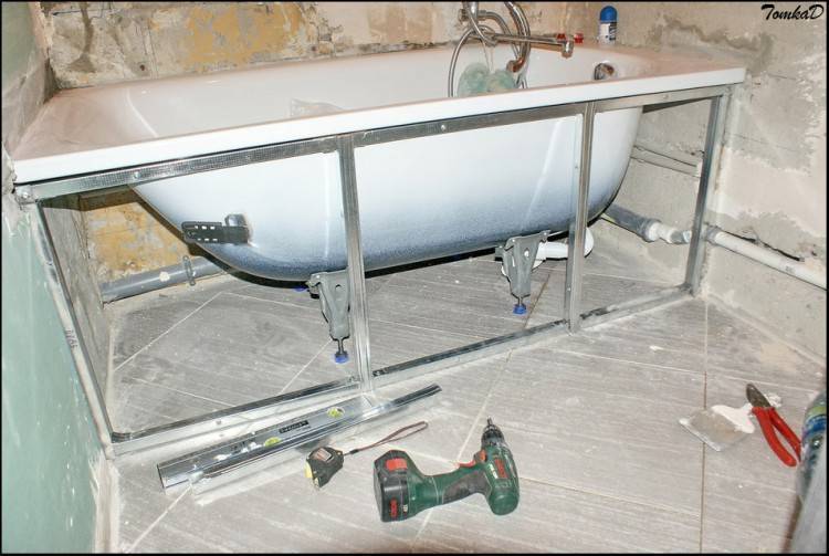 Установка акриловой ванны - инструкция по креплению и видео