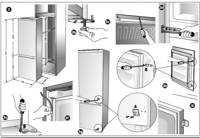 Как установить отдельностоящий и встроенный холодильник правильно своими руками и особенности установки по уровню