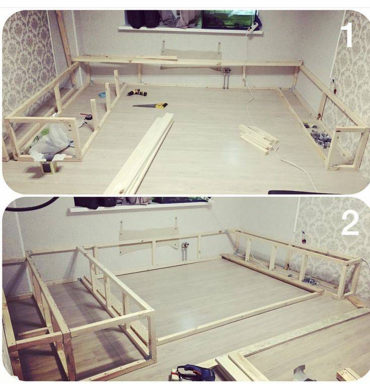 Кровать-подиум своими руками чертежи и размеры, необходимые инструменты и материалы, пошаговая инструкция, как сделать с ящиками