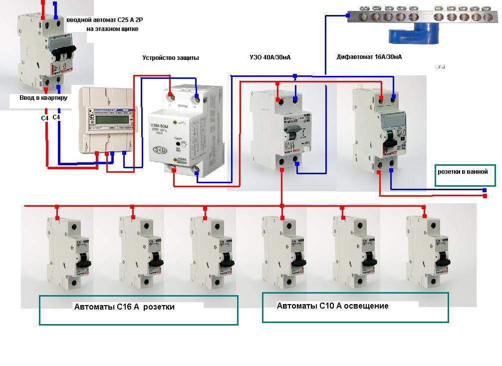 Дифференциальный автоматический выключатель — схемы и особенности подключения
