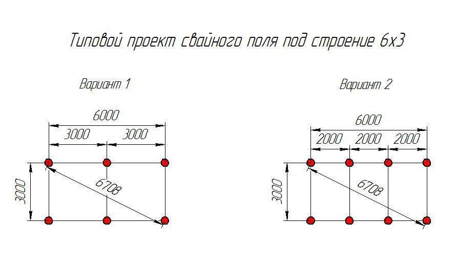 Поле 6 на 4. Схема свайного фундамента 6х3. Свайное поле 6х6 схема. Свайное поле 3х6м. Схема свайного поля 8х9.