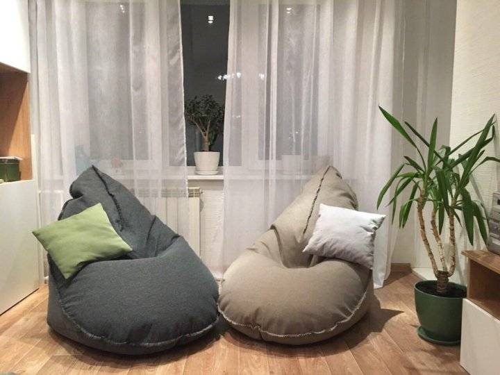 Кресло мешок в интерьере квартиры – фото идеи