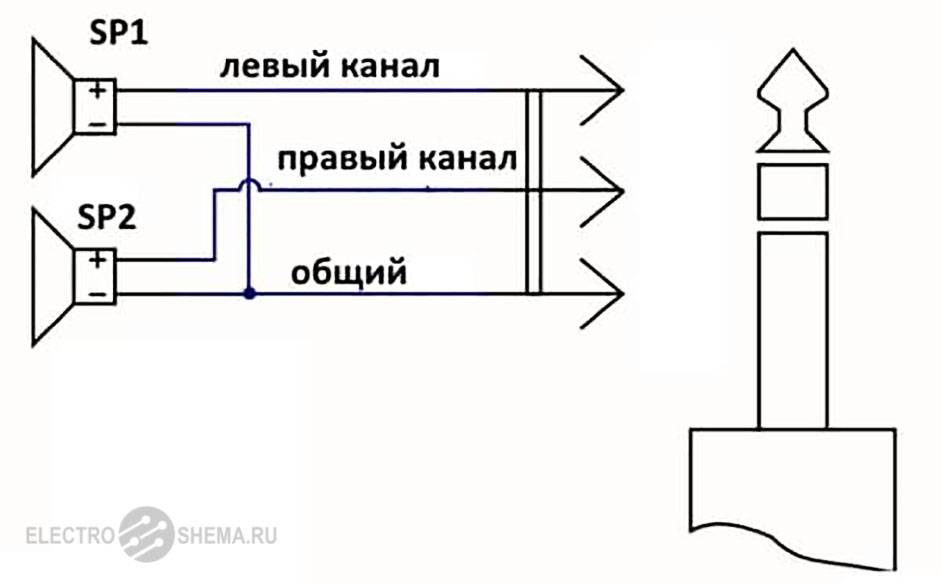 Как подключить наушники к динамику схема