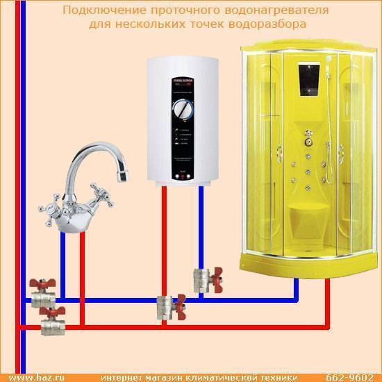 Особенности установки проточного водонагревателя в ванной комнате