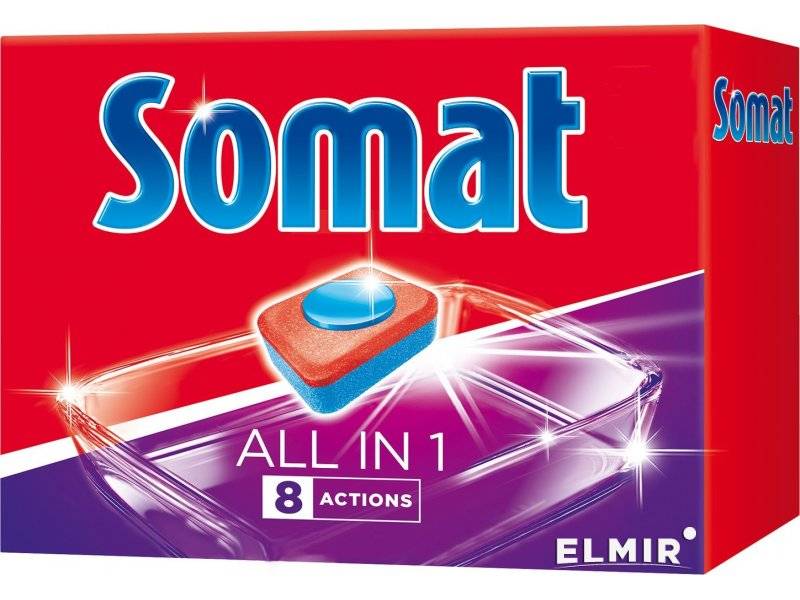 Разновидности таблеток somat для посудомоечных машин - точка j