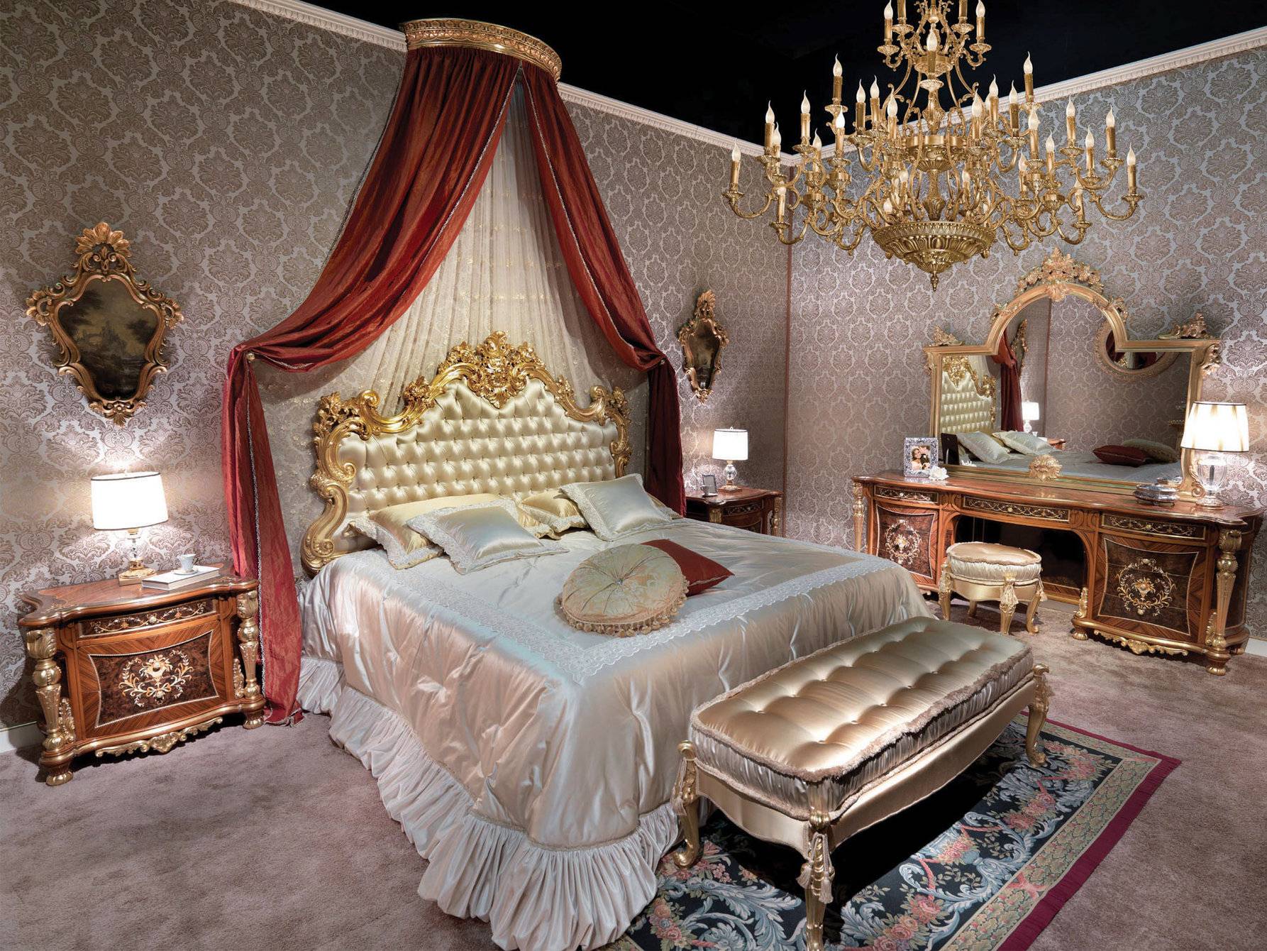 Спальня в стиле барокко – основные рекомендации по оформлению помещения