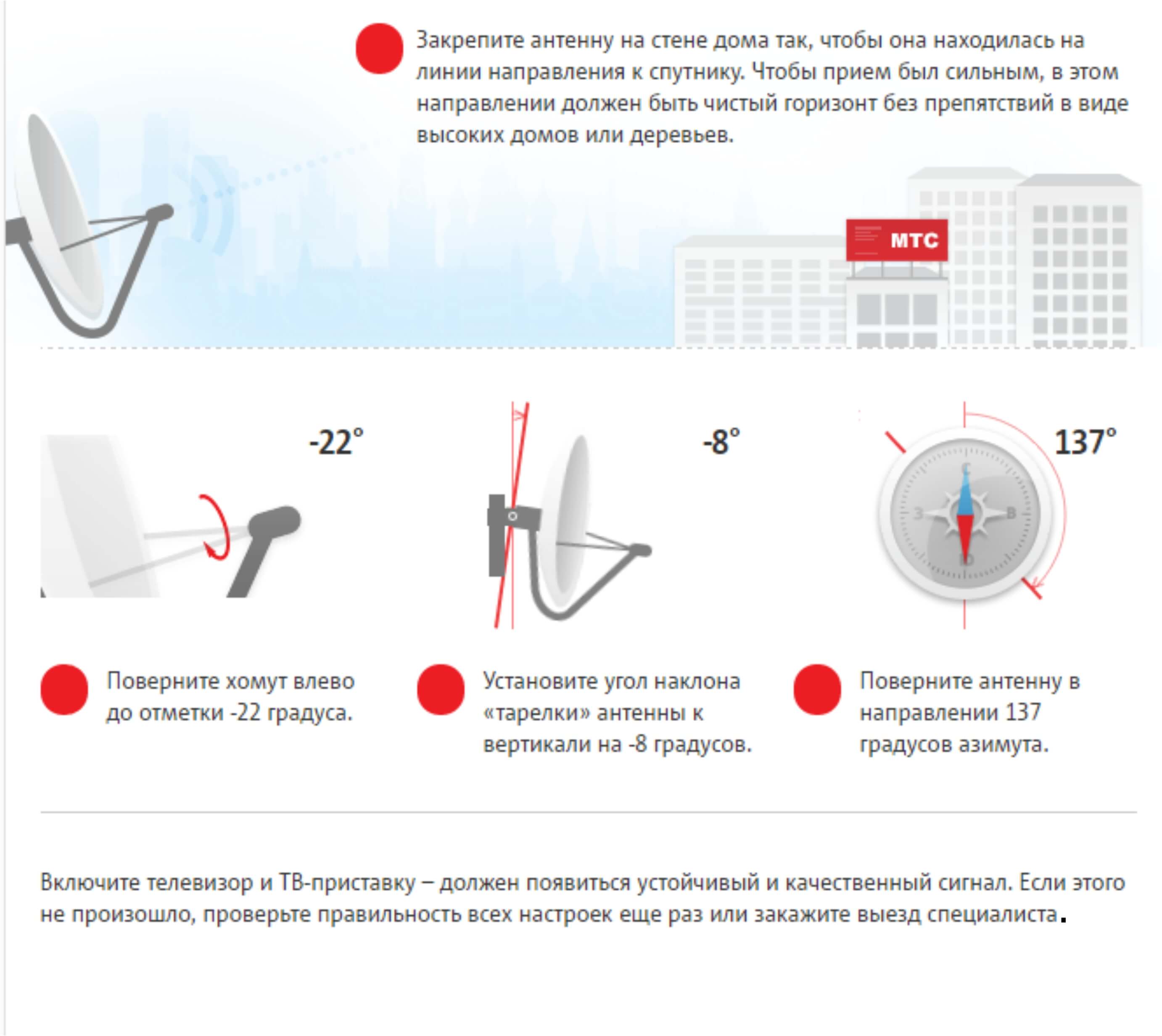 Настройка спутниковой антенны мтс екатеринбург