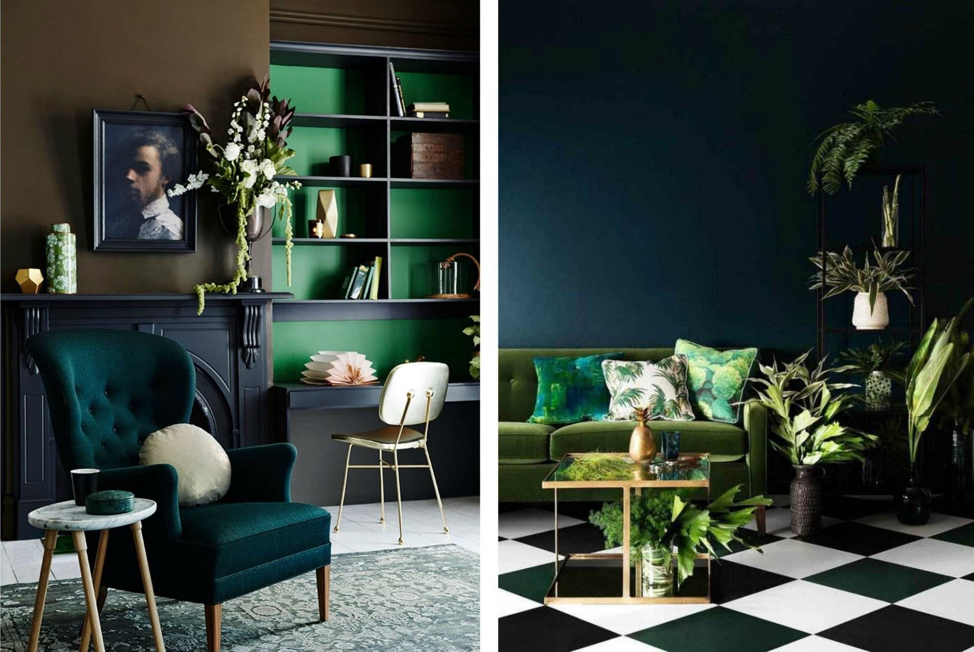Интерьер спальни в зелёном цвете: дизайн, фото, особенности