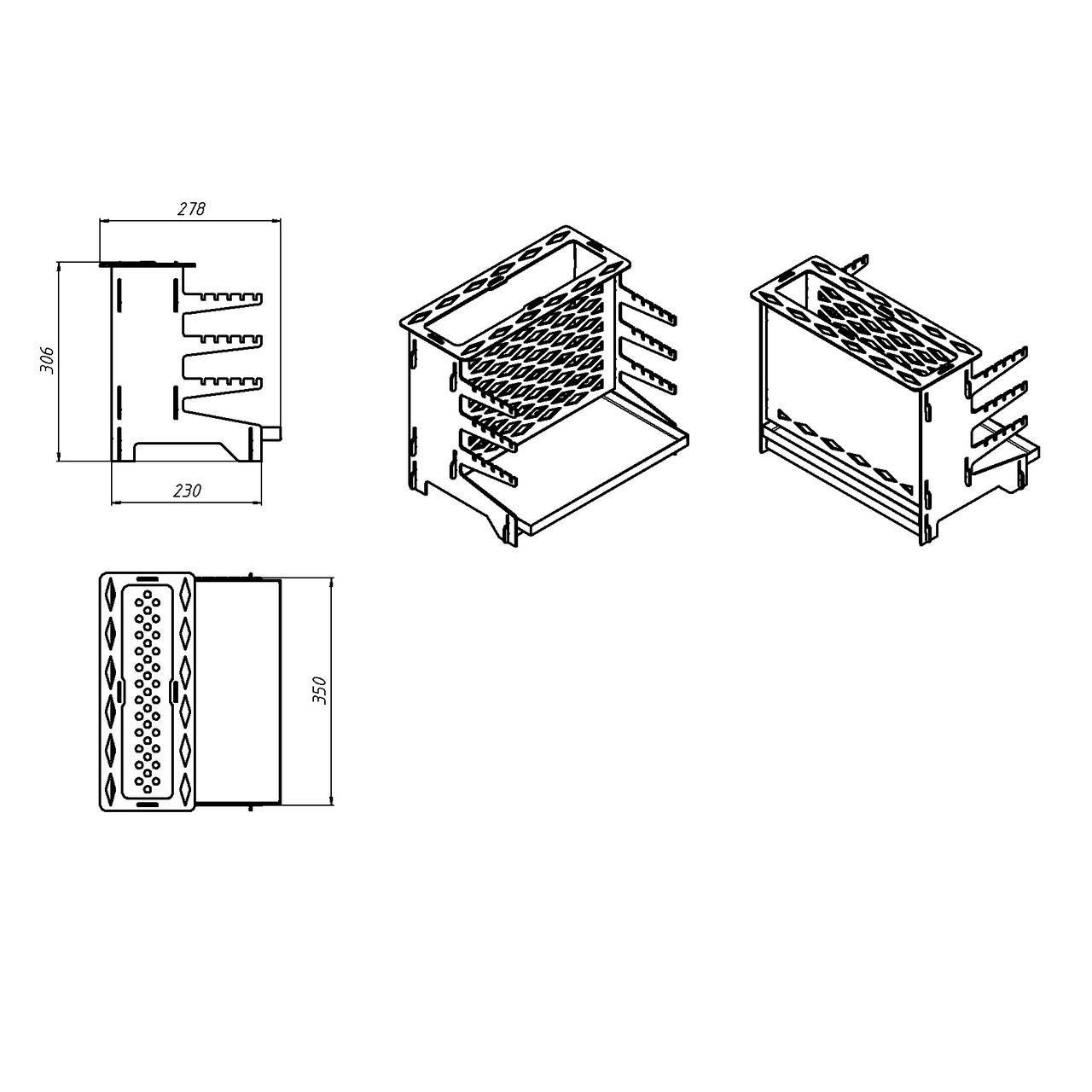 Вертикальный мангал чертеж dxf