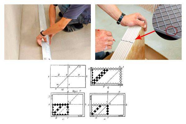 Укладка плитки на пол по диагонали — как определить начальную точку