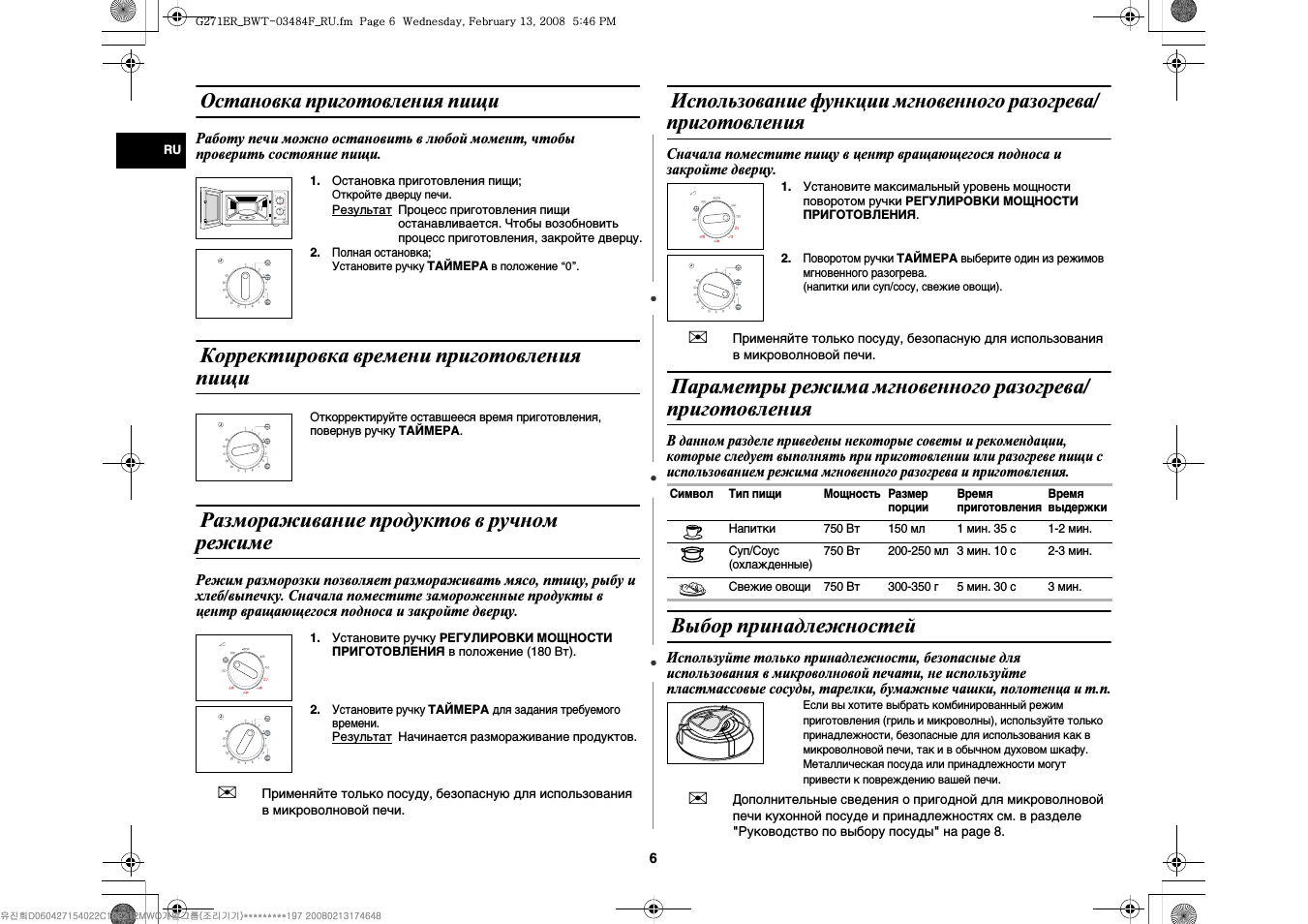 Температура микроволновой печи