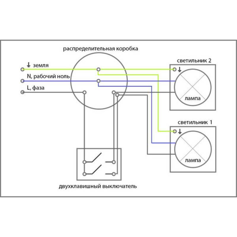 Схема подключения двухклавишного выключателя - строительство и ремонт