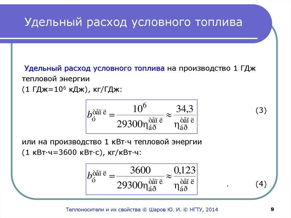 Расчет потребности в тепле и топливе образец